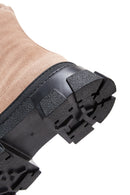 Women's Pink Suede Leather Zippered Boots | Derimod