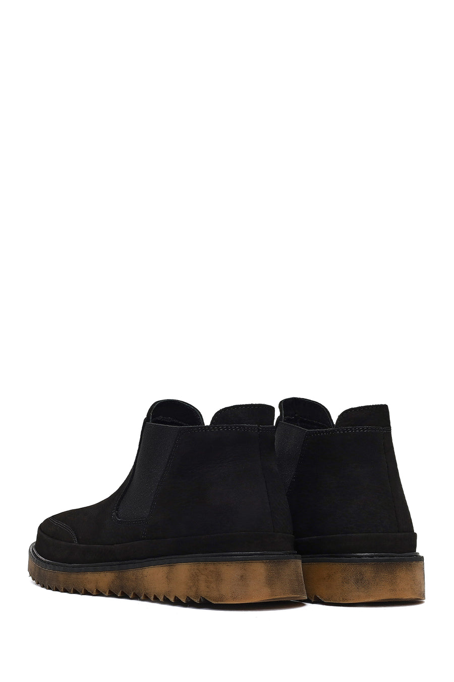 Male Black Nubuck Leather Chelsea Boots