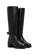 Women's Black Heeled Zippered Casual Boots | Derimod