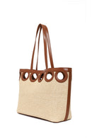 Woman Beige Wicker Shoulder Bag | Derimod