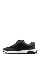 Men's Black Thick Sole Lace Up Suede Leather Sneaker | Derimod