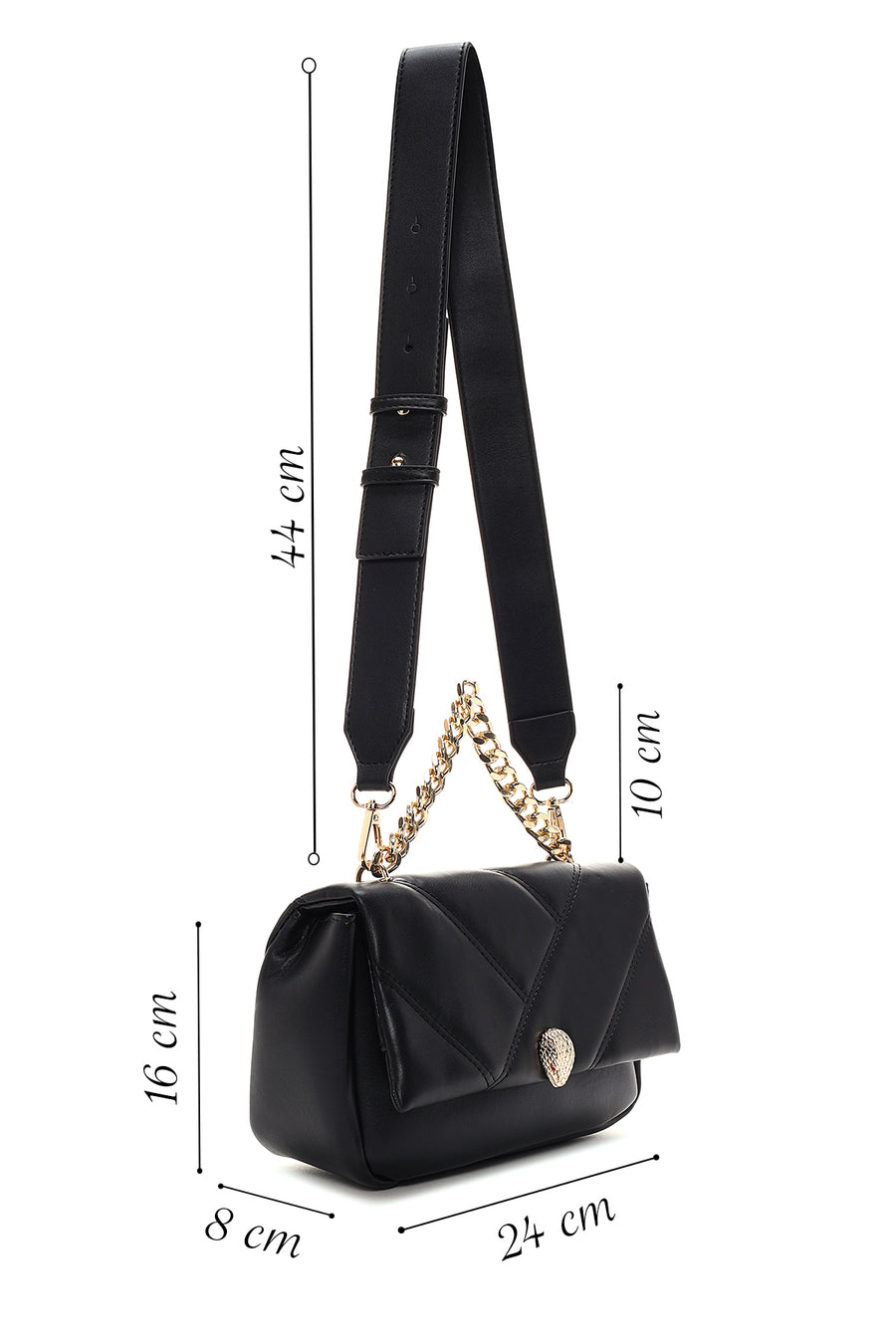 Women's Black Quilted Crossbody Bag