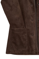 Gloria Woman Brown Oversize Suede Leather Jacket | Derimod