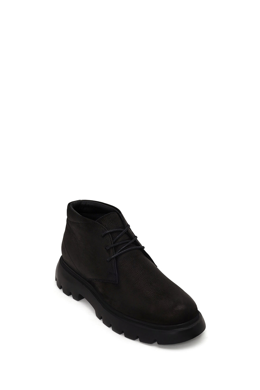 Male Black Lace-up Nubuck Leather Casual Boots