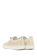 Woman Beige Leather Comfort Shoes | Derimod