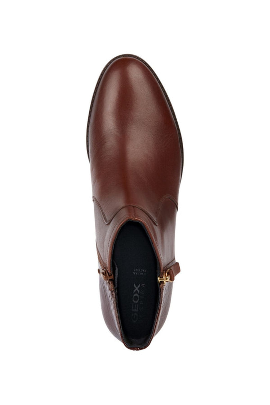 Geox Women's Brown Felicity Zippered Heeled Leather Boots