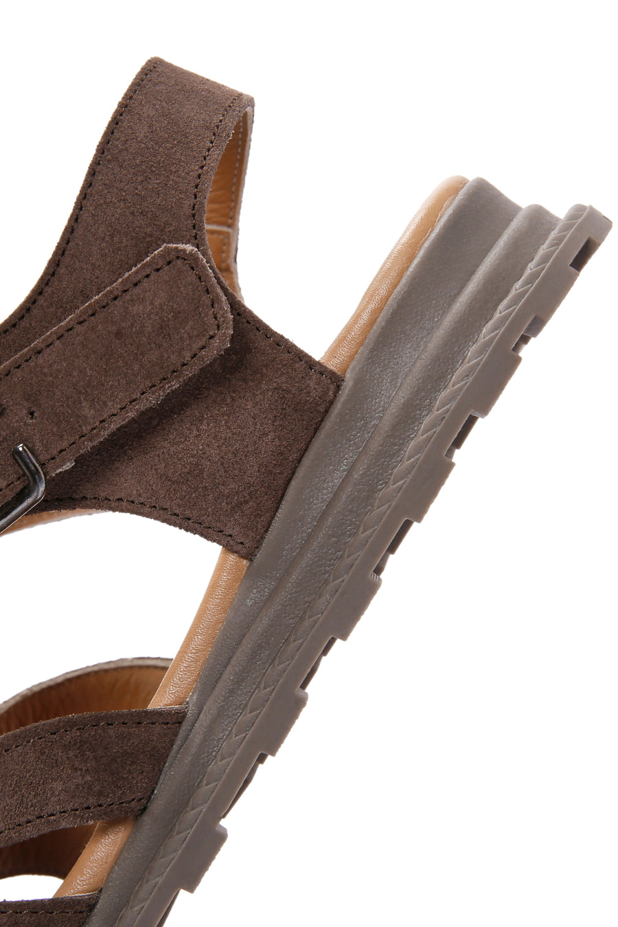Women's Mink Ankle Strap Suede Leather Sandals