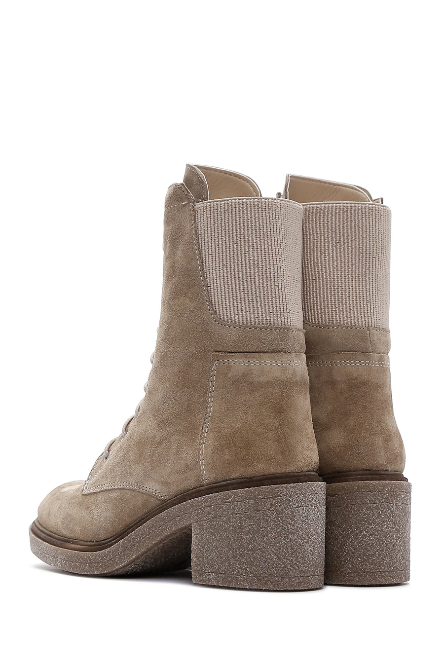 Women's Beige Suede Leather Boots