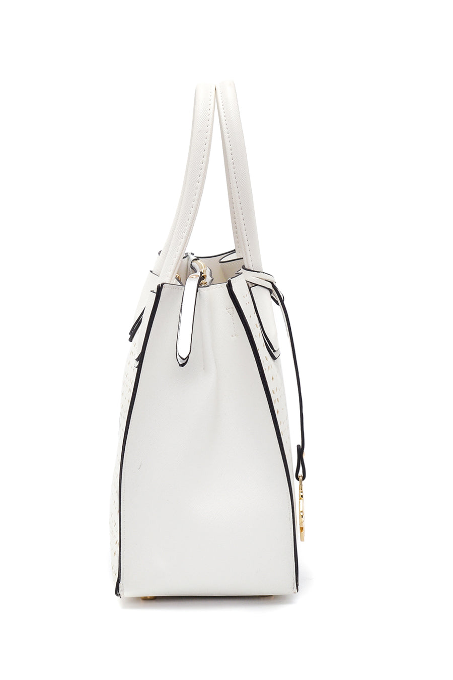 Women's White Synthetic Leather Shoulder Bag