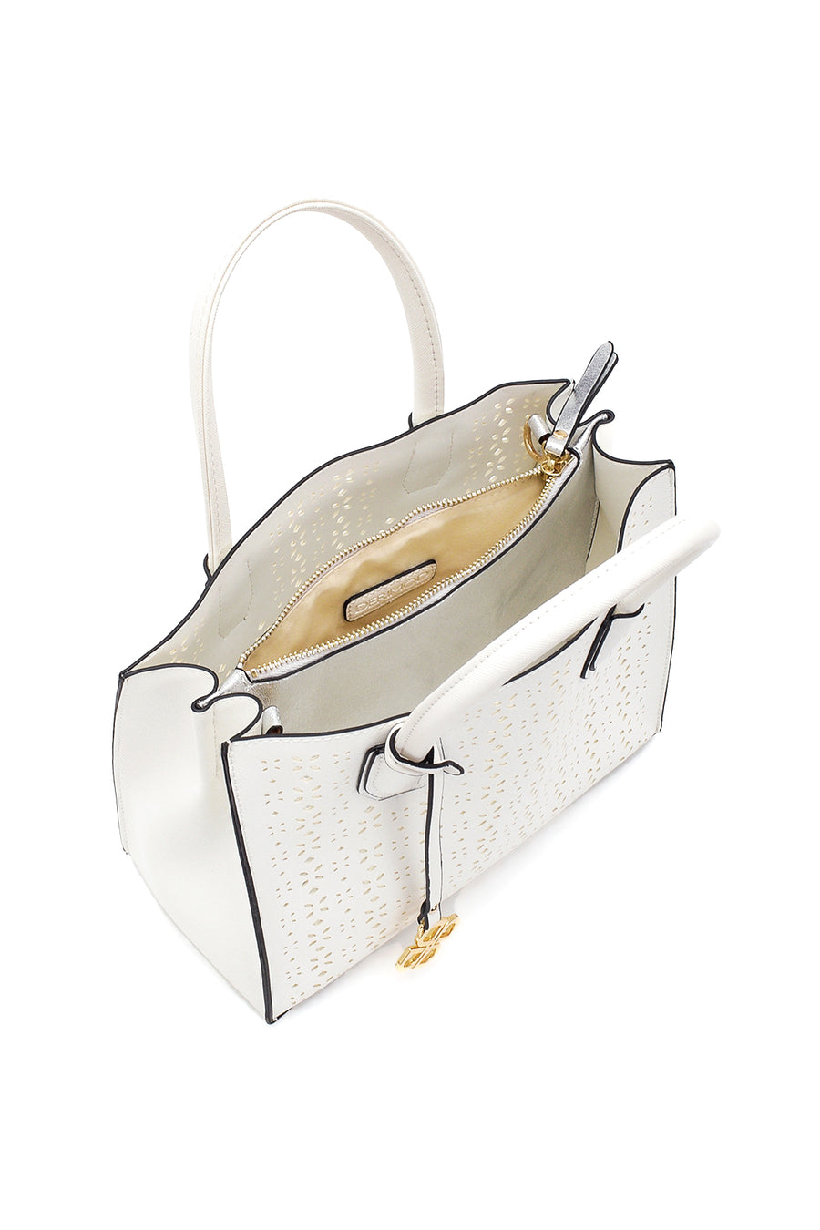 Women's White Synthetic Leather Shoulder Bag