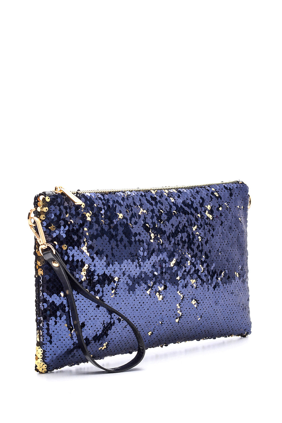 Women's Navy Blue Synthetic Leather Clutch
