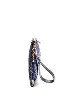 Women's Navy Blue Synthetic Leather Clutch | Derimod