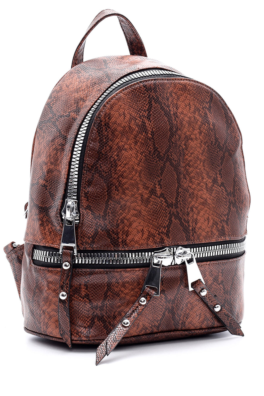 Women's Snakeskin Patterned Backpack
