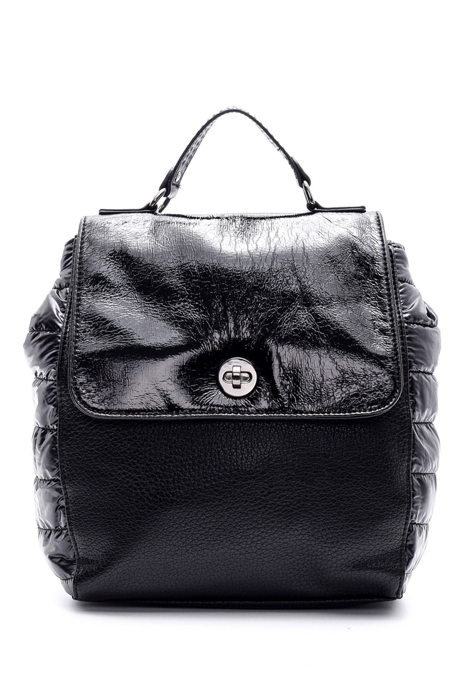 Women's Patent Leather Detailed Backpack 19WBD268314 | Derimod