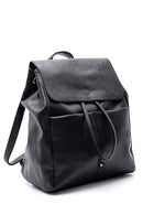Women's Black Synthetic Leather Backpack | Derimod
