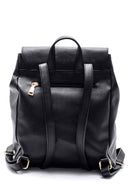 Women's Black Synthetic Leather Backpack | Derimod
