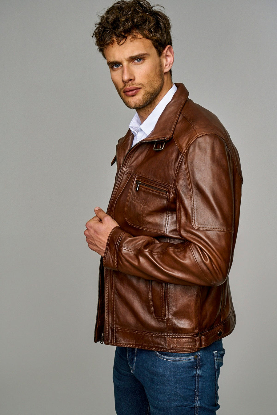 Muller Men's Brown Leather Jacket