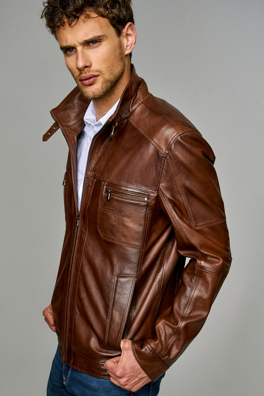 Muller Men's Brown Leather Jacket