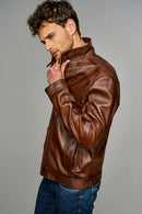 Muller Men's Brown Leather Jacket | Derimod