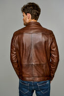 Muller Men's Brown Leather Jacket | Derimod