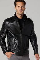 Tom Men's Black Leather Jacket | Derimod