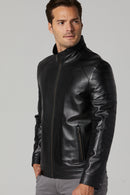 Tom Men's Black Leather Jacket | Derimod
