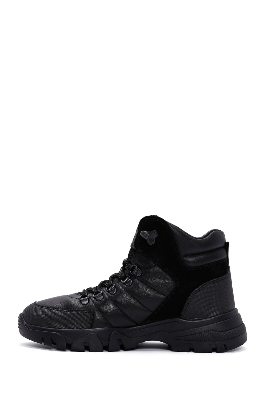 Men's Black Leather Sports Boots