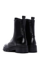 Woman Black Zippered Leather Postal Boots | Derimod
