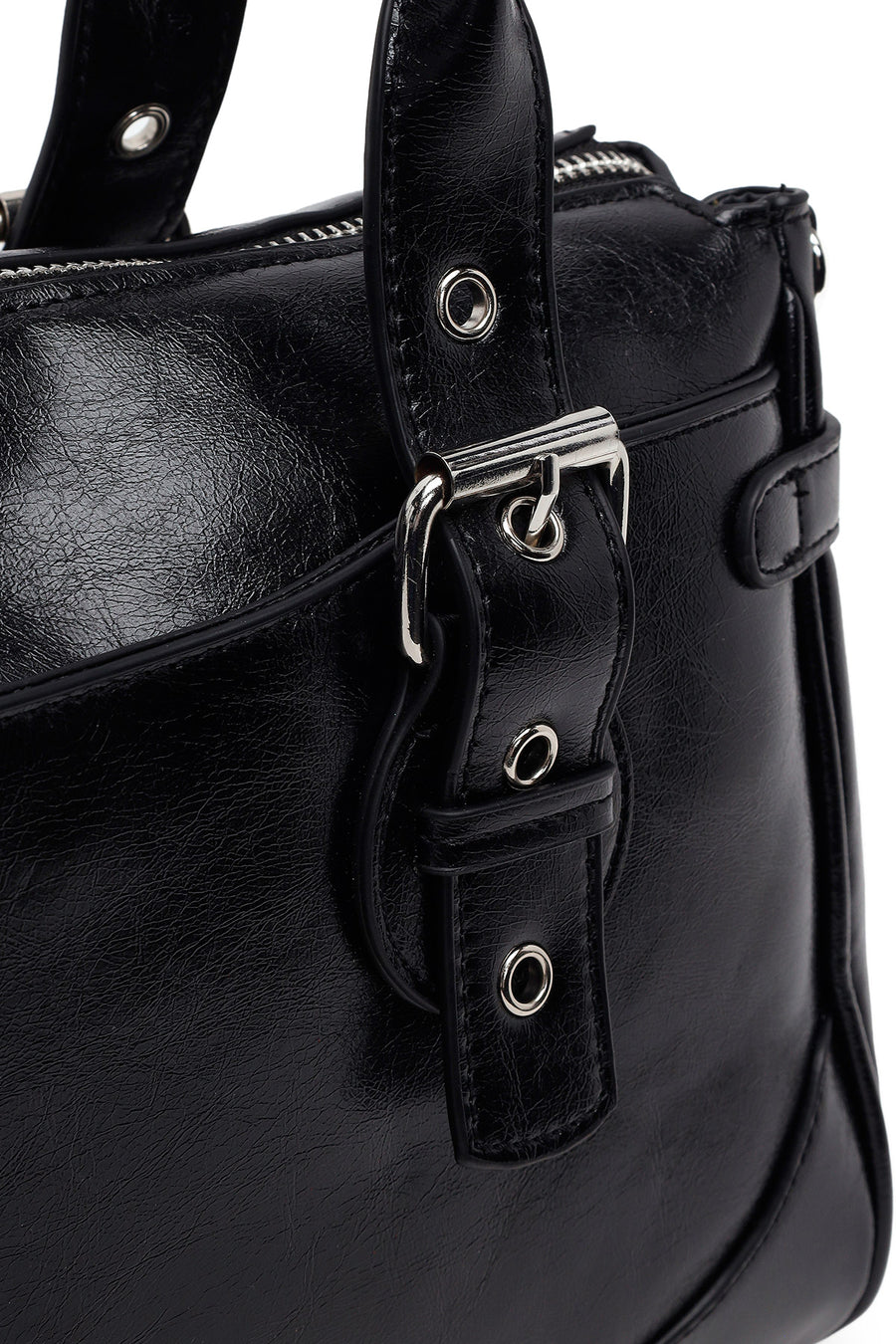 Woman Black Long-Strap Casual Shoulder Bag