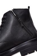 Men's Black Leather Zippered Boots | Derimod