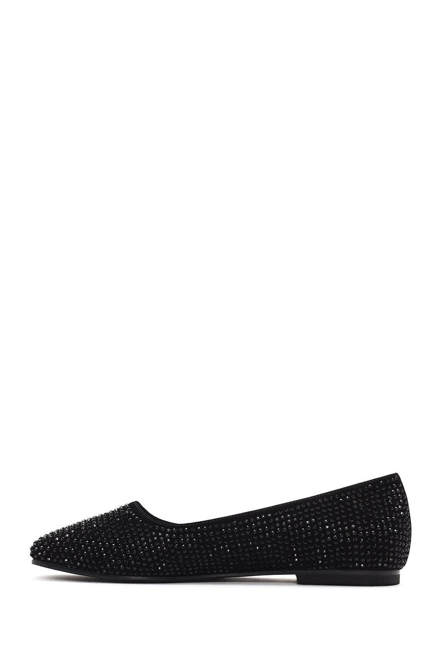 Women's Black Stone Leather Ballerinas