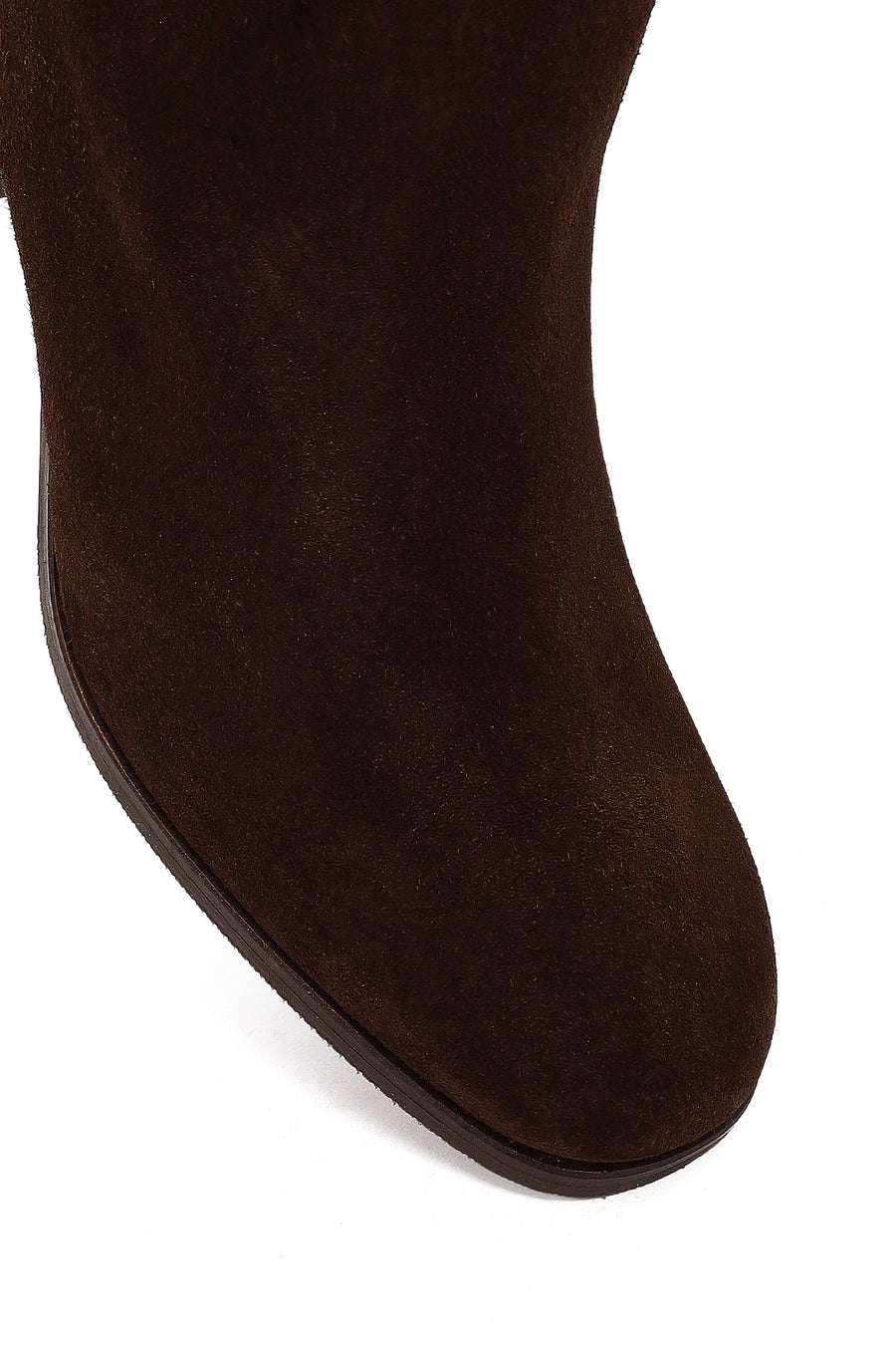 Women's Brown Buckled Suede Leather Boot