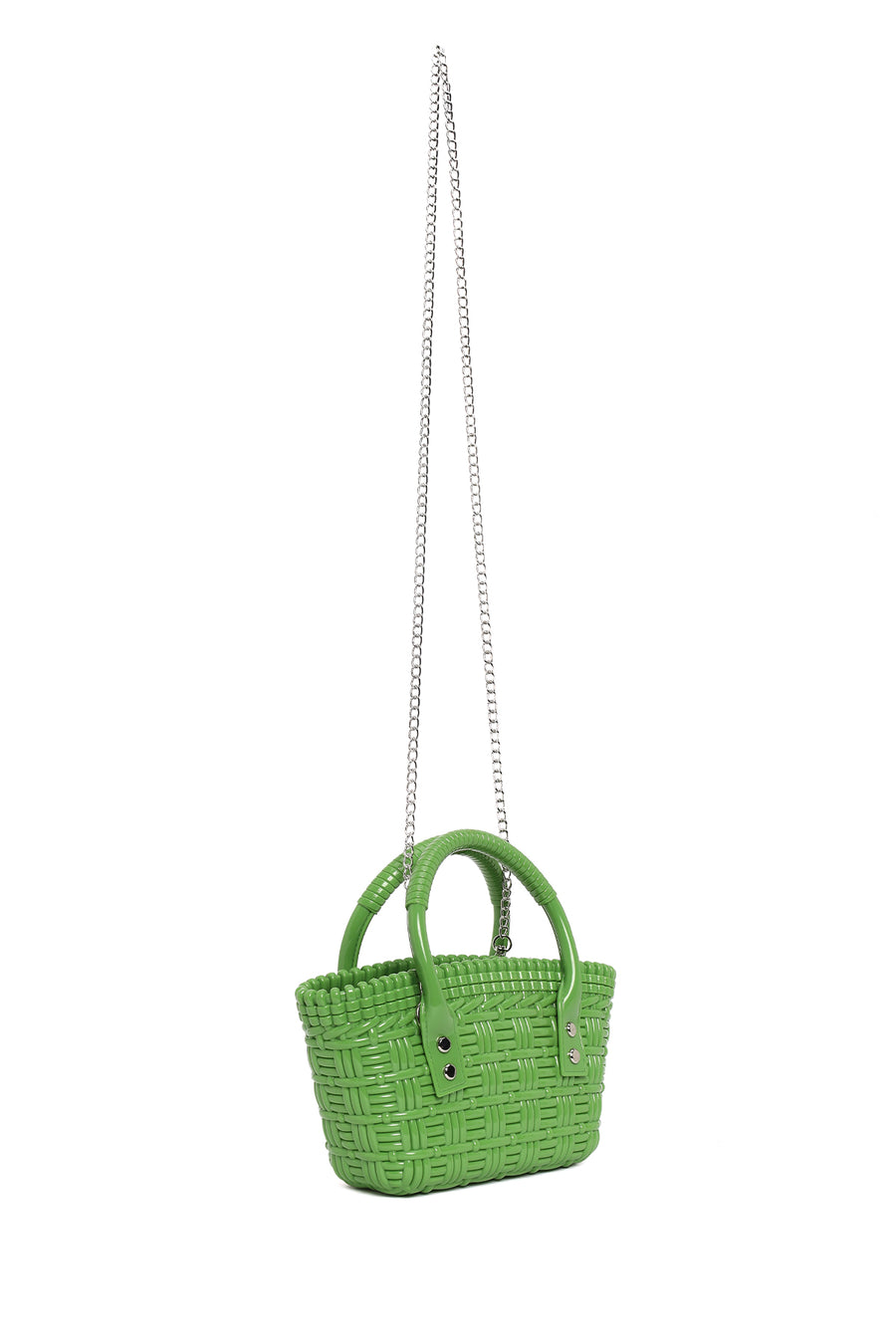 Women's Green Long Strap Mini Jelly Handbag