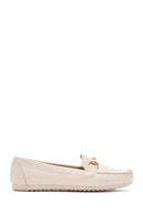 Women's Beige Buckle Detailed Loafer | Derimod