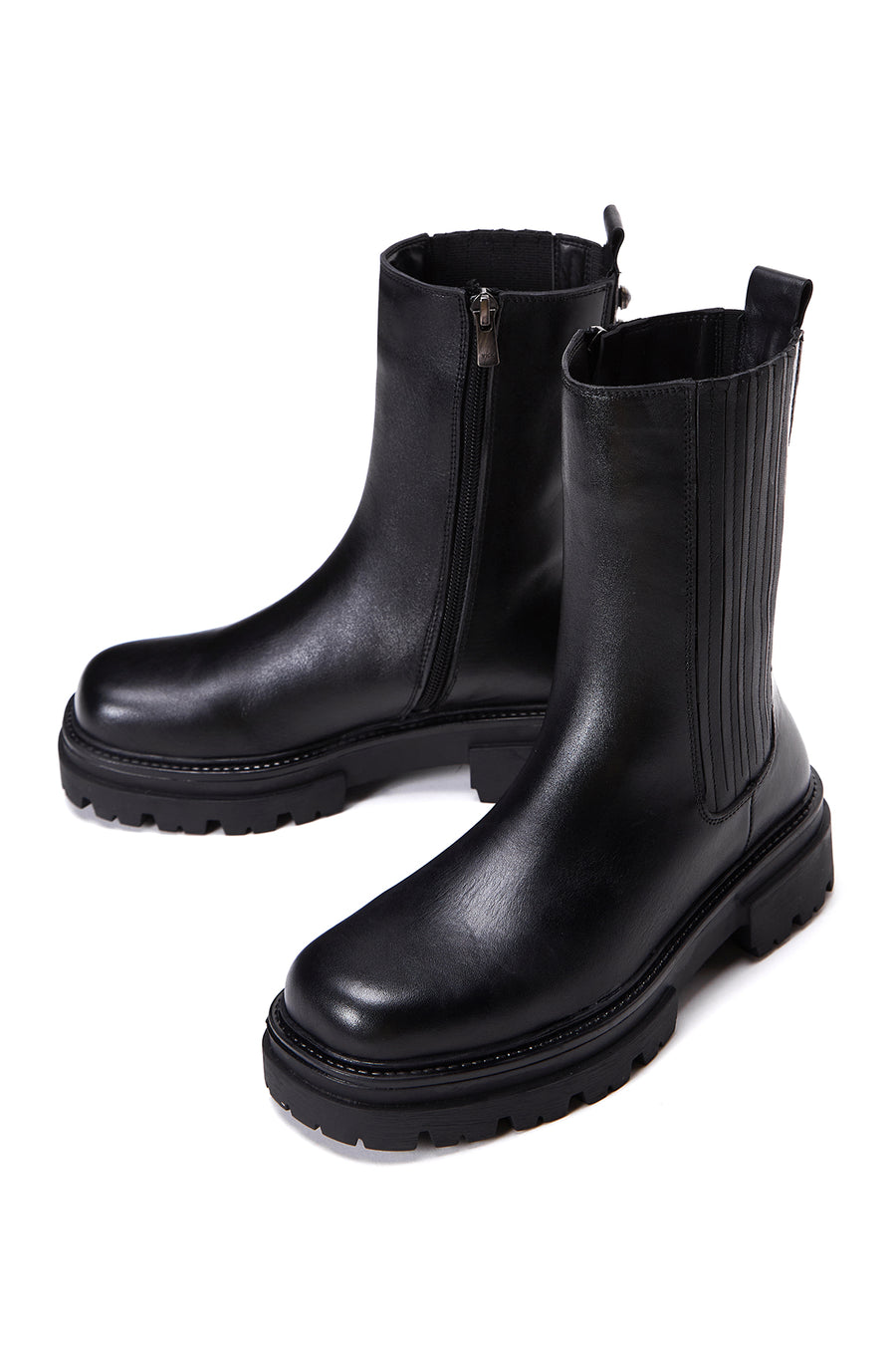 Women's Black Zipper Boots