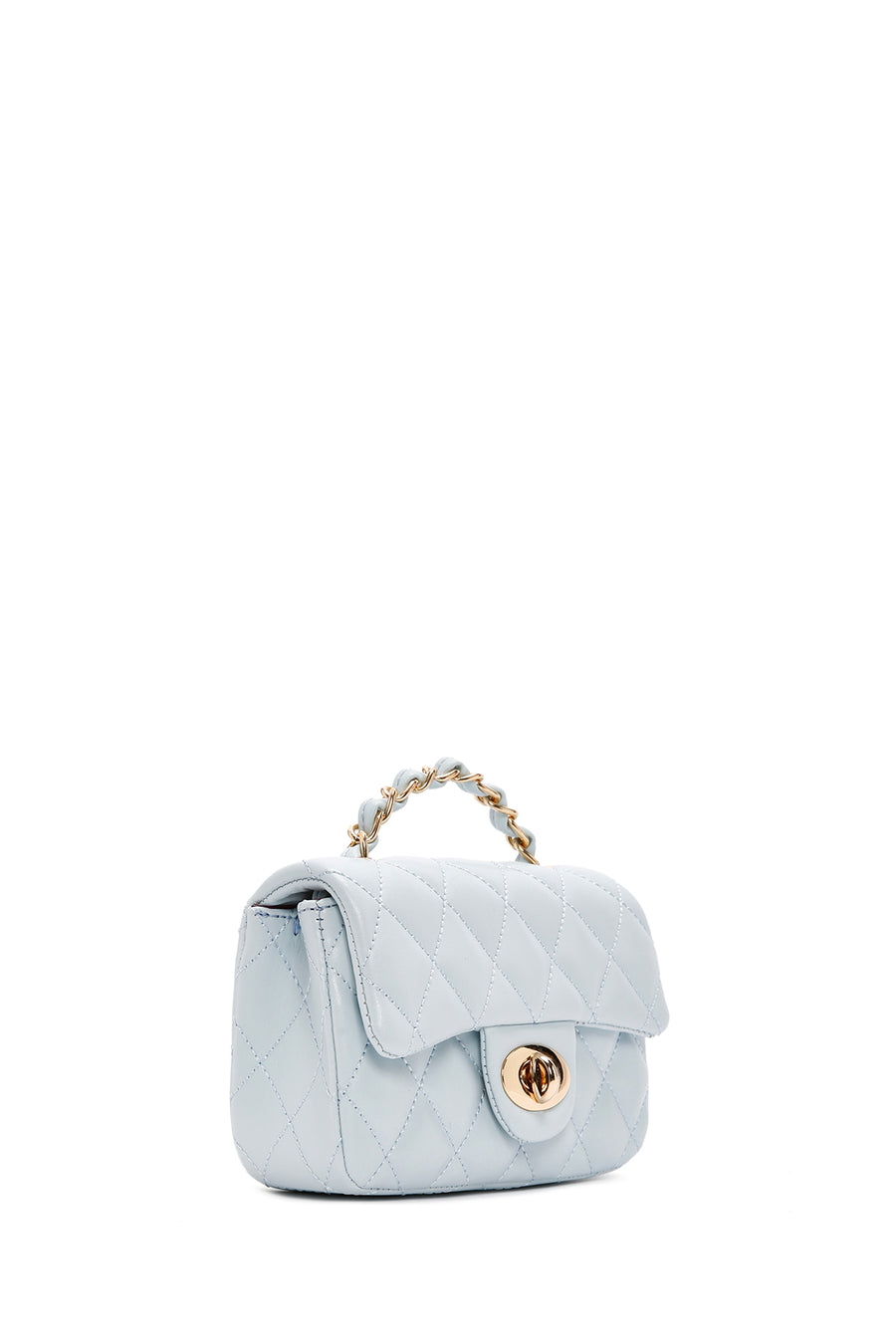 Women's Blue Long Strap Quilted Crossbody Bag
