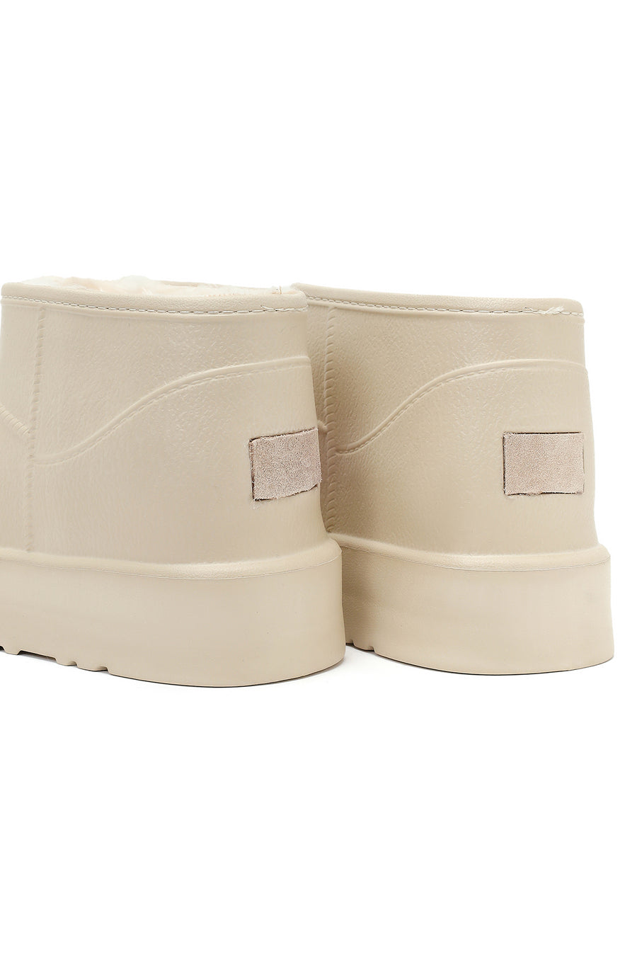 Women's Cream Furry Teddy Boots