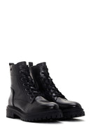 Geox Women's Black Zippered Leather Boots | Derimod