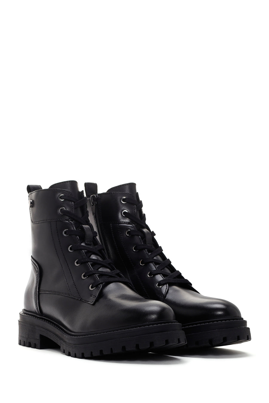 Geox Women's Black Zippered Leather Boots
