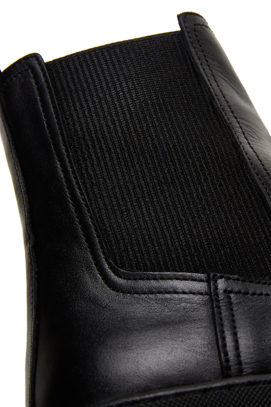 Women's Black Chunky Leather Chelsea Boots