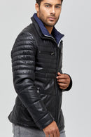 Hazard Men's Leather Jacket | Derimod