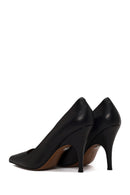 Woman Black Thin-Heeled Leather Stiletto | Derimod