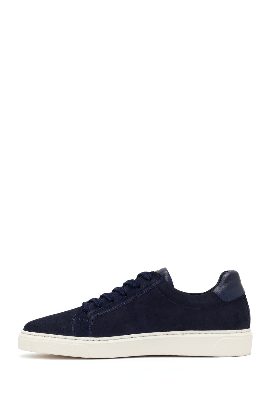 Erkek Lacivert Bağcıklı Süet Deri Sneaker