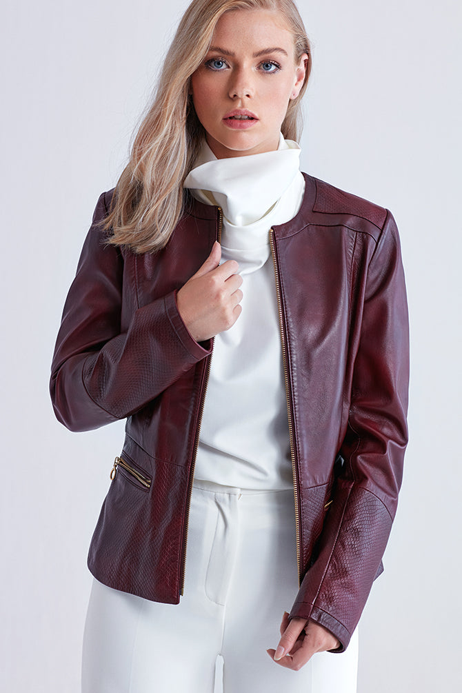 Arya Women's Leather Jacket 18WGE514147 | Derimod