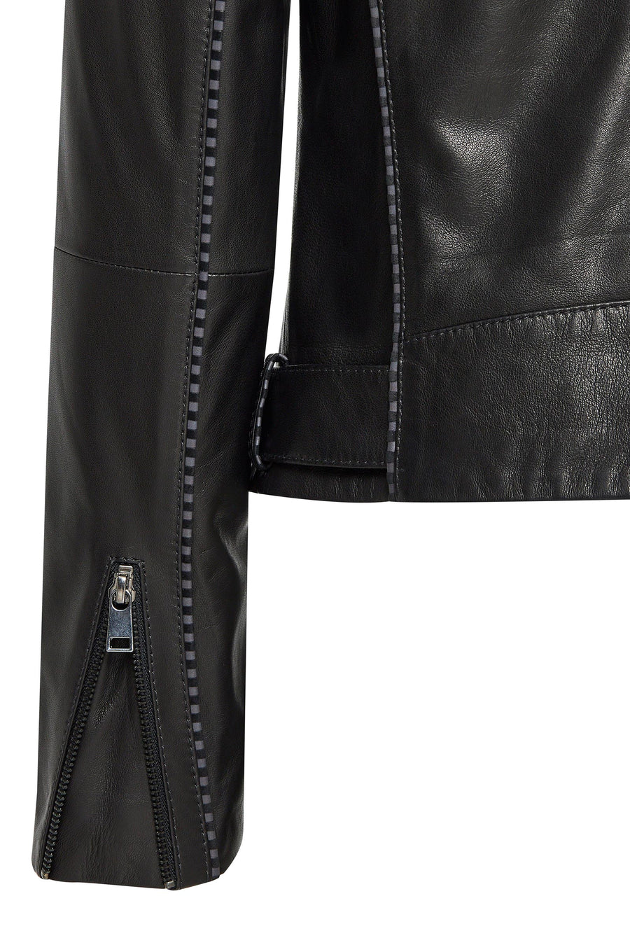 Angel-X Women's Black Biker Leather Jacket