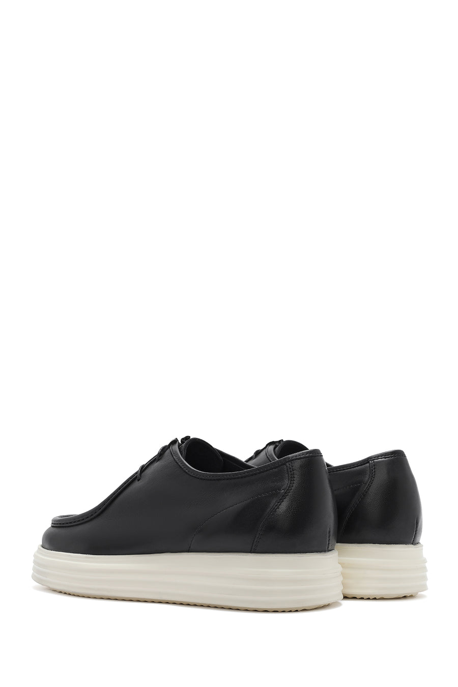 Men's Black Lace-up Leather Casual Shoes