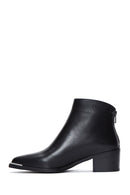 Women's Black Leather Heeled Classic Boots | Derimod