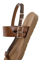 Women's Tan Back Strap Flip Flop Sandals | Derimod