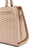Women's Cream Long Strap Quilted Handbag | Derimod