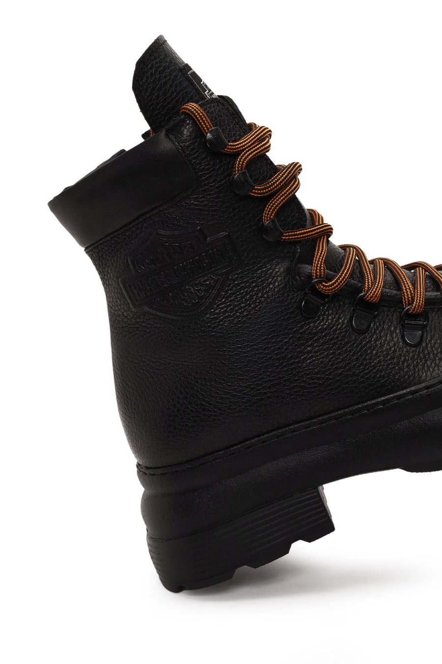 Harley Davidson Kadın Siyah Shorbone Fermuarlı Kalın Tabanlı Deri Postal Bot